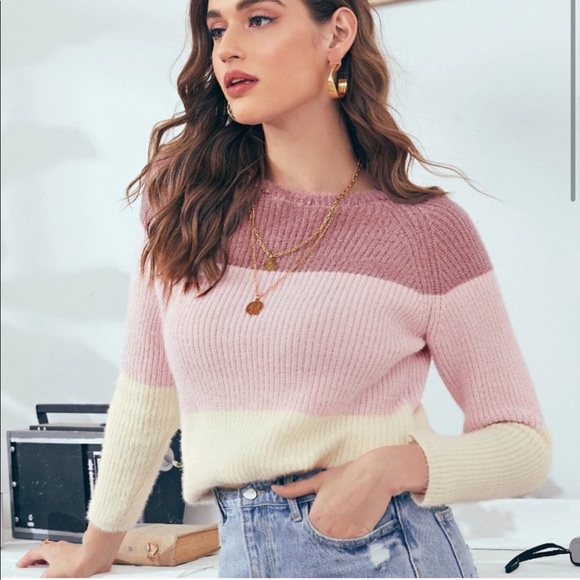 Pink Sweater | White, Shades of Pink, Sweater - Picture 3 of 7